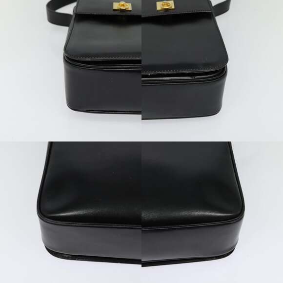 CELINE Shoulder Bag Leather Black Gold - Picture 10 of 13